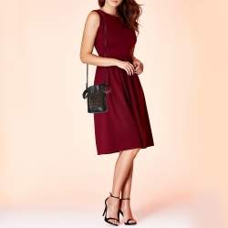 Pre Owned Fendi Brown Zucca Mesh and Leather Mini Mon Tresor Drawstring Bucket Bag 