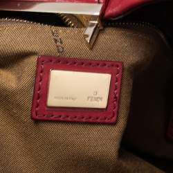 Fendi Red Leather Maxi Baguette Flap Shoulder Bag