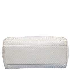 Pre Owned Fendi White Python Mini Peekaboo Top Handle Bag
