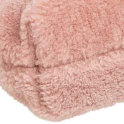 Pre Owned Fendi Light Pink Shearing Small First Shoulder Bag