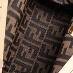 Pre Owned Fendi Light Pink Shearing Small First Shoulder Bag