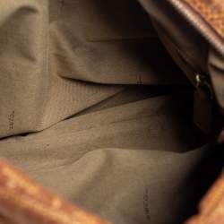 Pre Owned Fendi Brown Zucchino Coated Canvas and Leather Hobo
