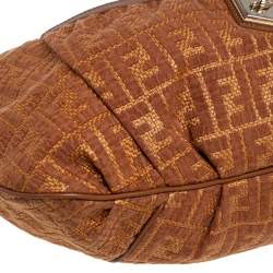Pre Owned Fendi Brown Zucchino Coated Canvas and Leather Hobo