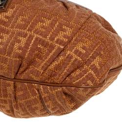 Pre Owned Fendi Brown Zucchino Coated Canvas and Leather Hobo