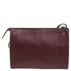 مملوكة مسبقًا Fendi Burgundy Leather Multicolor Studded Crossbody Bag