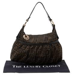 Pre Owned Fendi Tobacco Zucca Canvas and Leather Chef Shoulder Bag