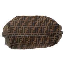 Pre Owned Fendi Tobacco/Metallic Zucca Canvas and Leather Spy Bag