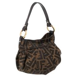 Pre Owned Fendi Tobacco Zucca Canvas Mini Chef Bag