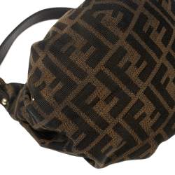 Pre Owned Fendi Tobacco Zucca Canvas Mini Chef Bag