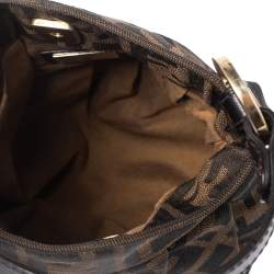 Pre Owned Fendi Tobacco Zucca Canvas Mini Chef Bag