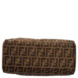Pre Owned Fendi Tobacco Zucca Canvas and Leather Chef De Jour Bag