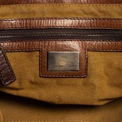Pre Owned Fendi Tobacco Zucca Canvas and Leather Chef De Jour Bag