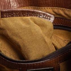 Pre Owned Fendi Tobacco Zucca Canvas and Leather Chef De Jour Bag