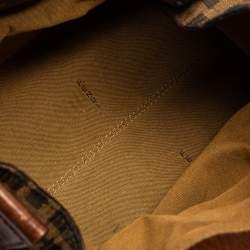 Pre Owned Fendi Tobacco Zucca Canvas and Leather Chef De Jour Bag