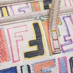 Pre Owned Fendi Multicolor Zucca Coated Canvas Large Roll Tote