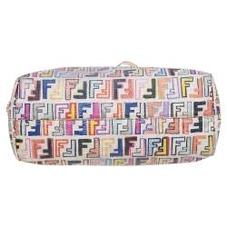 Pre Owned Fendi Multicolor Zucca Coated Canvas Large Roll Tote
