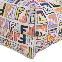Pre Owned Fendi Multicolor Zucca Coated Canvas Large Roll Tote