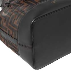 مملوكة مسبقًا Fendi Brown Zucca Mesh And Leather Mon Tresor Grande Bucket Bag