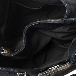 Pre Owned Fendi Black Canvas Large Mia Shoulder Bag