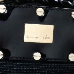 Pre Owned Fendi Black Canvas Large Mia Shoulder Bag