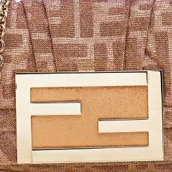 Pre Owned Fendi Metallic Multicolor Zucca Lurex Mia Chain Clutch