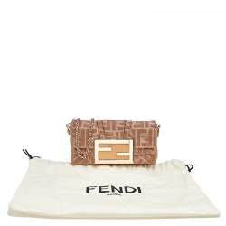 Pre Owned Fendi Metallic Multicolor Zucca Lurex Mia Chain Clutch