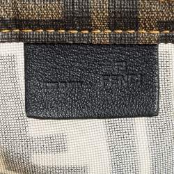 Pre Owned Fendi Tobacco Zucca Mesh and Coated Canvas Boston Duffel Bag