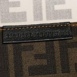 Pre Owned Fendi Tobacco Zucca Mesh and Coated Canvas Boston Duffel Bag