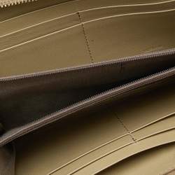 Fendi Gold Embossed Leather Zip Around Wallet