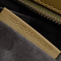 Pre Owned Fendi Olive Green Leather Whipstitch Dotcom Shoulder Bag