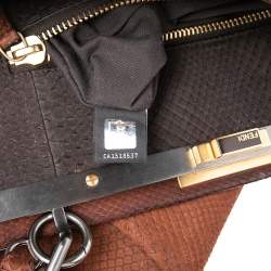 Fendi Cinnamon Brown Python Large Peekaboo Top Handle Bag