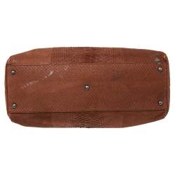 Fendi Cinnamon Brown Python Large Peekaboo Top Handle Bag