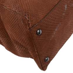 Fendi Cinnamon Brown Python Large Peekaboo Top Handle Bag