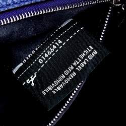 مملوكة مسبقًا Fendi Blue Selleria Leather and Suede Small Scalloped Anna Bucket Bag