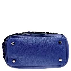 مملوكة مسبقًا Fendi Blue Selleria Leather and Suede Small Scalloped Anna Bucket Bag