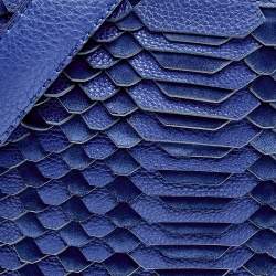 مملوكة مسبقًا Fendi Blue Selleria Leather and Suede Small Scalloped Anna Bucket Bag