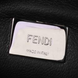 Pre Owned Fendi Blue/Black Python Micro Peekaboo Crossbody Bag