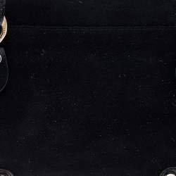 Pre Owned Fendi Black Suede Studded Satchel