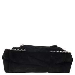 Pre Owned Fendi Black Suede Studded Satchel