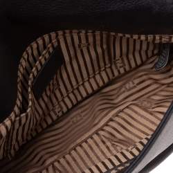 Pre Owned Fendi Black Leather Fendista Chain Shoulder Bag