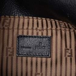Pre Owned Fendi Black Leather Fendista Chain Shoulder Bag
