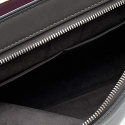 Pre Owned Fendi Grey Leather And Python Dotcom Top Handle Bag