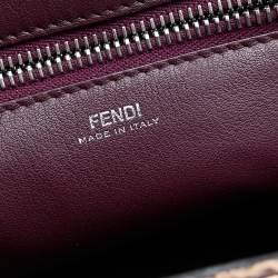 Pre Owned Fendi Grey Leather And Python Dotcom Top Handle Bag