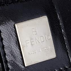 Pre Owned Fendi Black Neoprene and Leather Baguette Bag