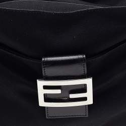Pre Owned Fendi Black Neoprene and Leather Baguette Bag