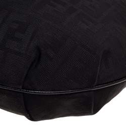 Pre Owned Fendi Black Zucca Canvas Chef Chain Link Hobo