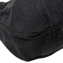 Pre Owned Fendi Black Zucca Canvas Mia Hobo