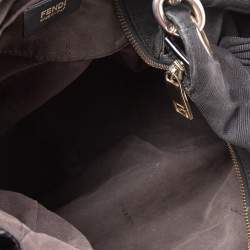 Pre Owned Fendi Black Zucca Canvas Mia Hobo