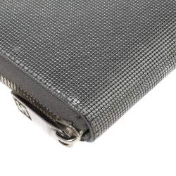 Fendi Silver Textured Leather Zip Around Continental Wallet