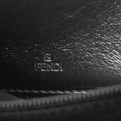 Fendi Silver Textured Leather Zip Around Continental Wallet